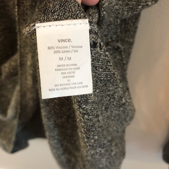 Vince Linen Blend Grey Tunic Blouse - Picture 5 of 7